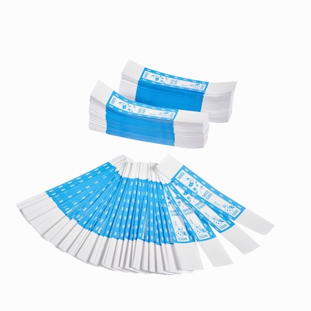 Self-Sealing Currency Bands, Blue, $100, Pack Of 1000
